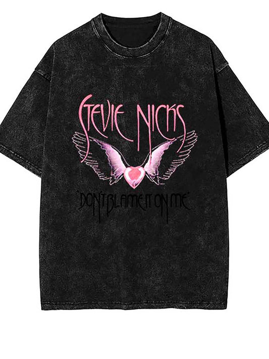 Vintage 1983 Stevie Nicks Blame It On My Wild Heart Organic Tour Shirt – Distressed Batik Graphic Tee for Fans - Premium t-shirt from Lizard Vigilante - Just $30.99! Shop now at Lizard Vigilante