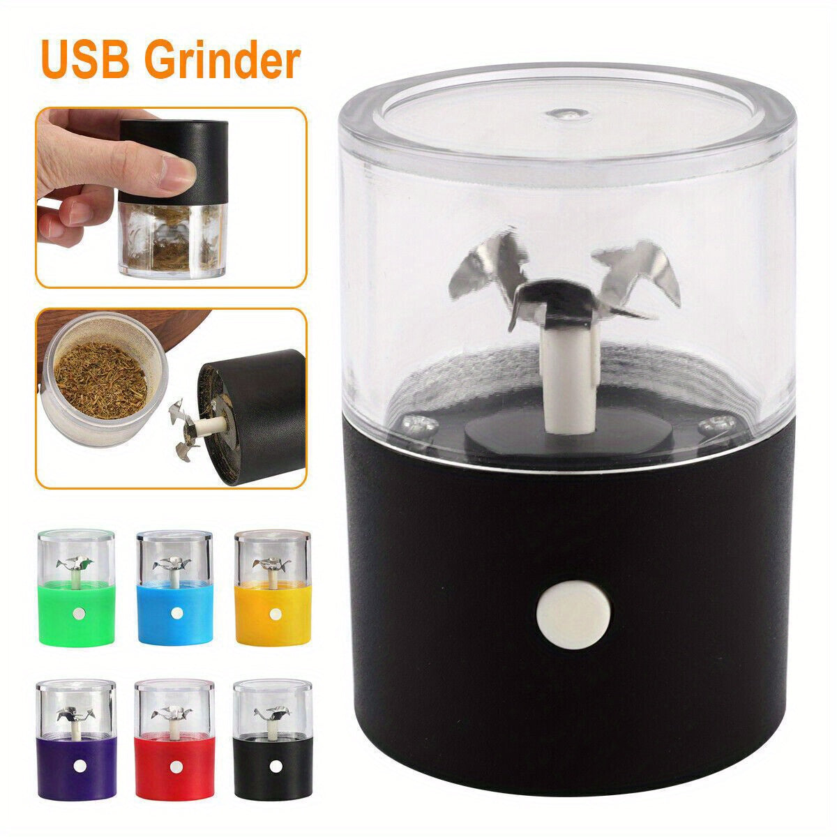 Portable Electric Auto Herb Tobacco Grinder Crusher Machine USB Rechargeable - Premium  from Lizard Vigilante - Just $9.99! Shop now at Lizard Vigilante