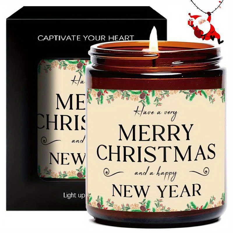 Merry Christmas Lavender Scented Candle Gift for Men Women Him Her Male Female Boyfriend Grilfriend Best Friend BBF Sister Bestie Brother Classmate Coworker Sister Mom Dad Family on Christmas Xmas Home Decoratin Funny Unique