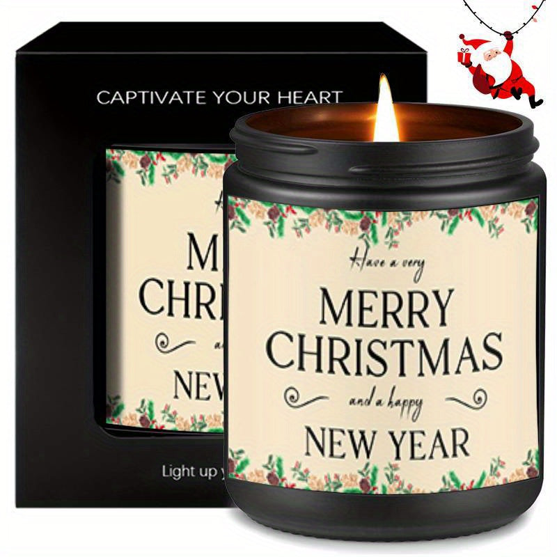 Merry Christmas Lavender Scented Candle Gift for Men Women Him Her Male Female Boyfriend Grilfriend Best Friend BBF Sister Bestie Brother Classmate Coworker Sister Mom Dad Family on Christmas Xmas Home Decoratin Funny Unique
