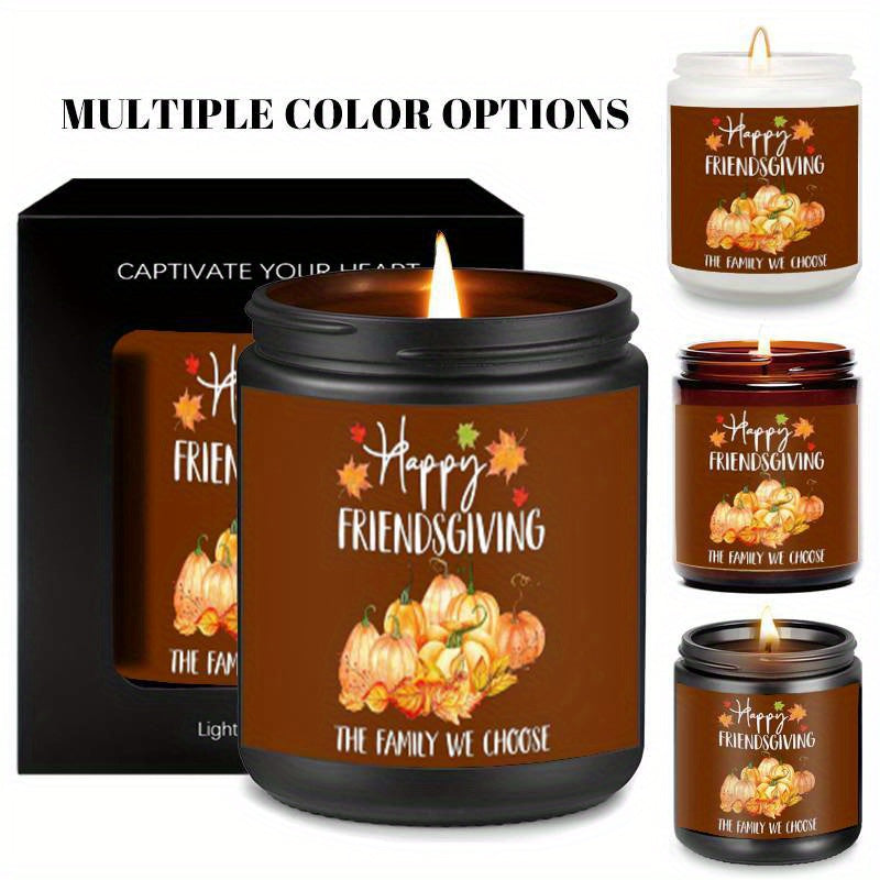Lavender Scented Candle Fall Themed Orange Pumpkin Rustic Farmhouser Autumn Harvest Festival Thanksgiving Day Decoration Gift Ideas for Home Women Hostess Men Friends Friendship Friendsgiving Thankful Mom Wife Grandma Cute Ho