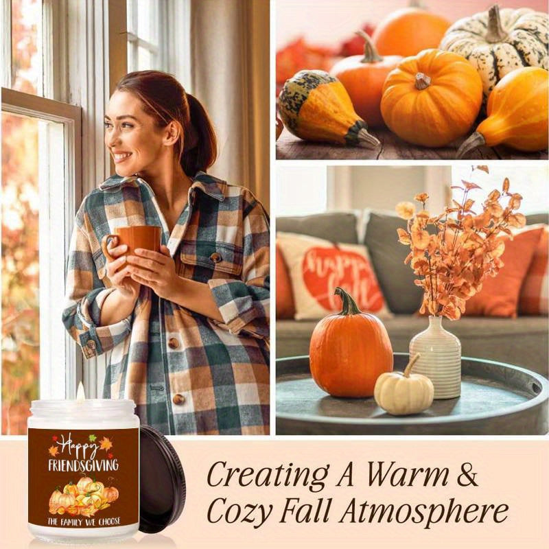 Lavender Scented Candle Fall Themed Orange Pumpkin Rustic Farmhouser Autumn Harvest Festival Thanksgiving Day Decoration Gift Ideas for Home Women Hostess Men Friends Friendship Friendsgiving Thankful Mom Wife Grandma Cute Ho