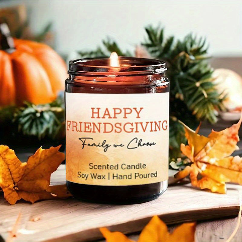 Lavender Scented Candle Fall Themed Orange Pumpkin Rustic Farmhouser Autumn Harvest Festival Thanksgiving Day Decoration Gift Ideas for Home Women Hostess Men Friends Friendship Friendsgiving Thankful Mom Wife Grandma Cute Ho