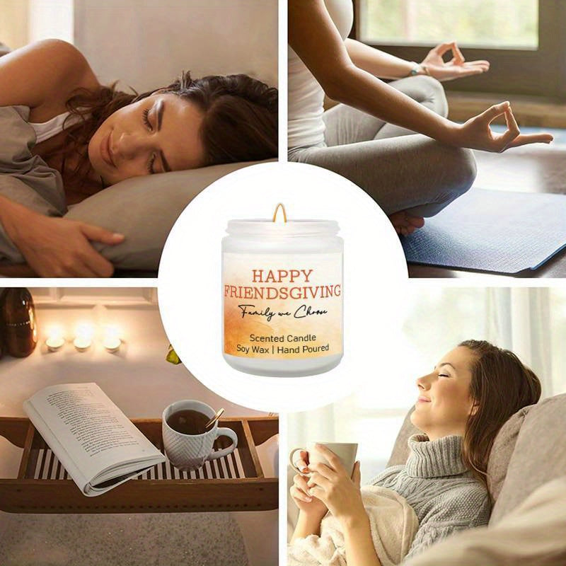 Lavender Scented Candle Fall Themed Orange Pumpkin Rustic Farmhouser Autumn Harvest Festival Thanksgiving Day Decoration Gift Ideas for Home Women Hostess Men Friends Friendship Friendsgiving Thankful Mom Wife Grandma Cute Ho