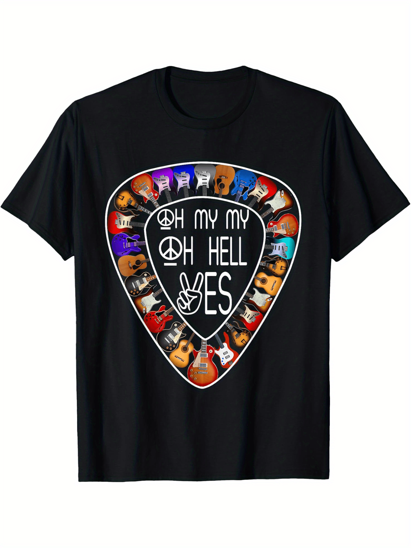 Oh My's My Oh Hells Yes Retro Petty Guitar Music Lover T-Shirt – 100% Cotton, Casual Tee for Men - Premium T-Shirt from Lizard Vigilante - Just $23.88! Shop now at Lizard Vigilante