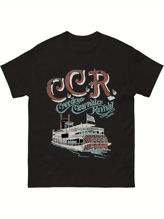 Creedence Clearwater Revival Vintage T-Shirt – Classic Rock Band Tee - Premium T-Shirt from Lizard Vigilante - Just $23.88! Shop now at Lizard Vigilante