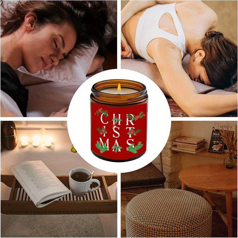 Merry Christmas Lavender Scented Candle Gift for Men Women Him Her Male Female Boyfriend Grilfriend Best Friend BBF Sister Bestie Brother Classmate Coworker Sister Mom Dad Family on Christmas Xmas Home Decoratin Funny Unique