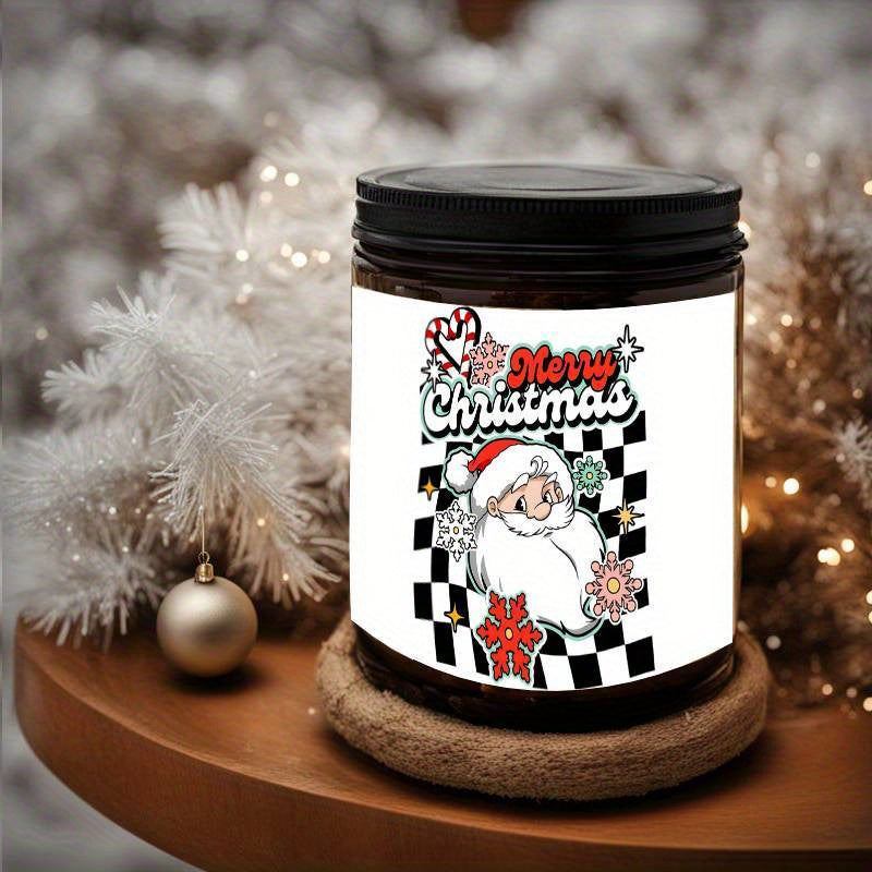 1PC Lavender Scented Candle 5. 3oz Soybean Wax Merry Christmas Gifts Idea for Women Men Mom Dad Grandma Sister Co worker Friends on Winter Xmas Home Decorations Santa Claus Christmas Trees Snowman Stockings Snowflake Reindeer