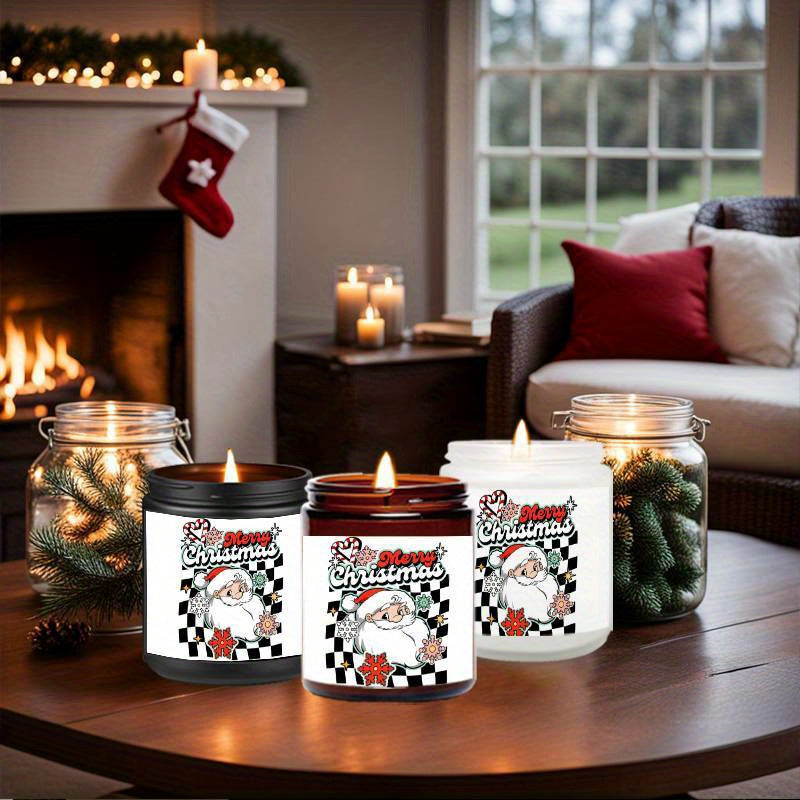 1PC Lavender Scented Candle 5. 3oz Soybean Wax Merry Christmas Gifts Idea for Women Men Mom Dad Grandma Sister Co worker Friends on Winter Xmas Home Decorations Santa Claus Christmas Trees Snowman Stockings Snowflake Reindeer