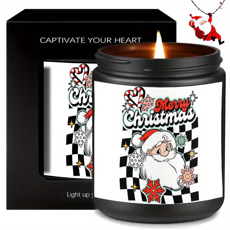 1PC Lavender Scented Candle 5. 3oz Soybean Wax Merry Christmas Gifts Idea for Women Men Mom Dad Grandma Sister Co worker Friends on Winter Xmas Home Decorations Santa Claus Christmas Trees Snowman Stockings Snowflake Reindeer