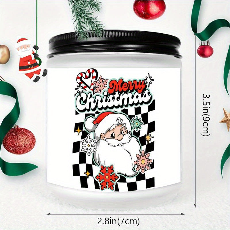 1PC Lavender Scented Candle 5. 3oz Soybean Wax Merry Christmas Gifts Idea for Women Men Mom Dad Grandma Sister Co worker Friends on Winter Xmas Home Decorations Santa Claus Christmas Trees Snowman Stockings Snowflake Reindeer
