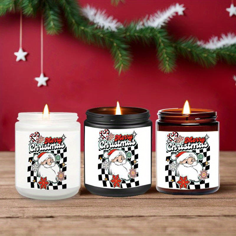 1PC Lavender Scented Candle 5. 3oz Soybean Wax Merry Christmas Gifts Idea for Women Men Mom Dad Grandma Sister Co worker Friends on Winter Xmas Home Decorations Santa Claus Christmas Trees Snowman Stockings Snowflake Reindeer