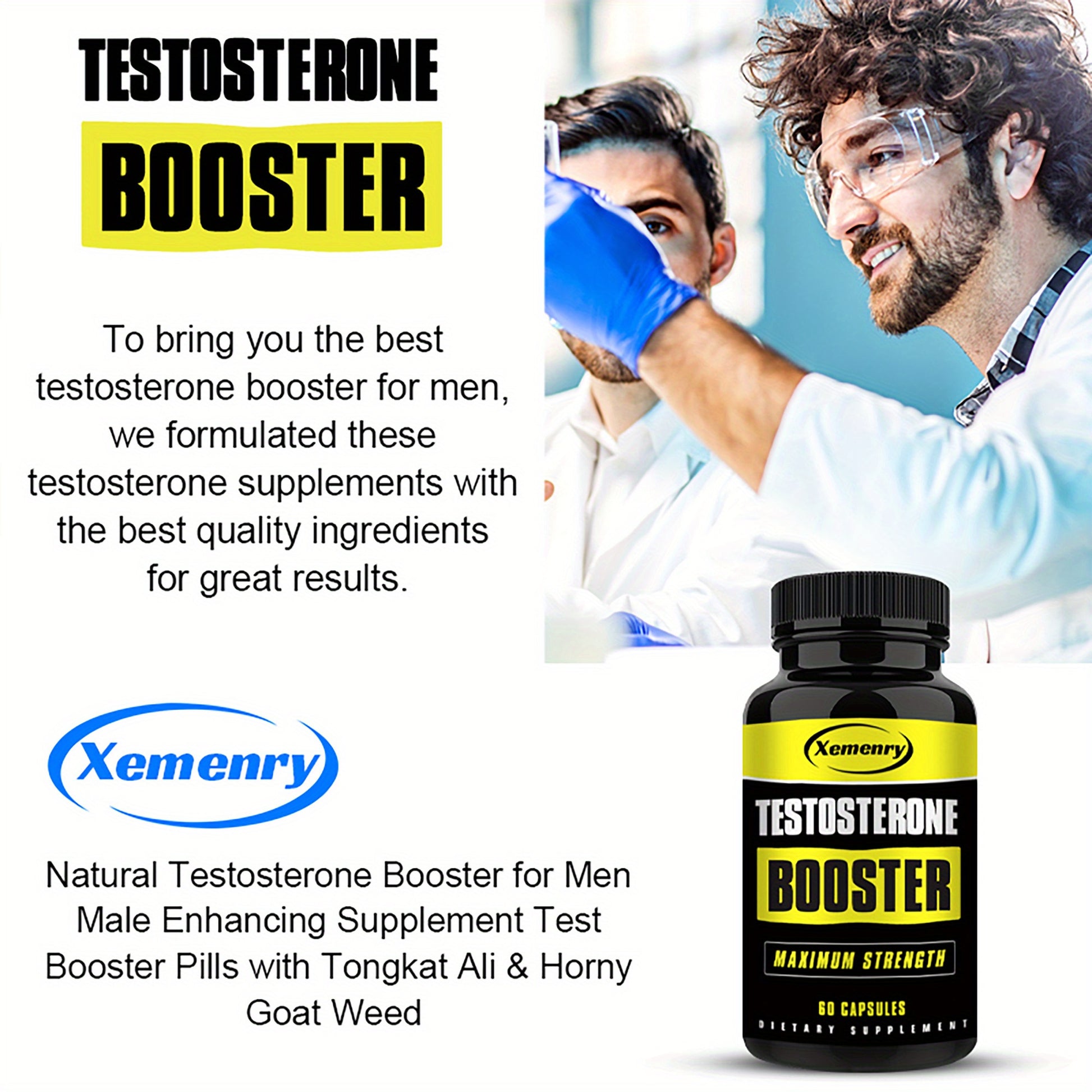 Testosterone Booster - Muscle Health, Energy, Testosterone Support for Men - 60 Capsules - Premium  from Lizard Vigilante - Just $23.99! Shop now at Lizard Vigilante