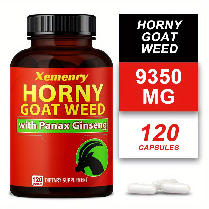 Horny Goat Weed - with Panax Ginseng, Maca, Ashwagandha, Tongkat - 120 Capsules - Premium  from Lizard Vigilante - Just $27.99! Shop now at Lizard Vigilante