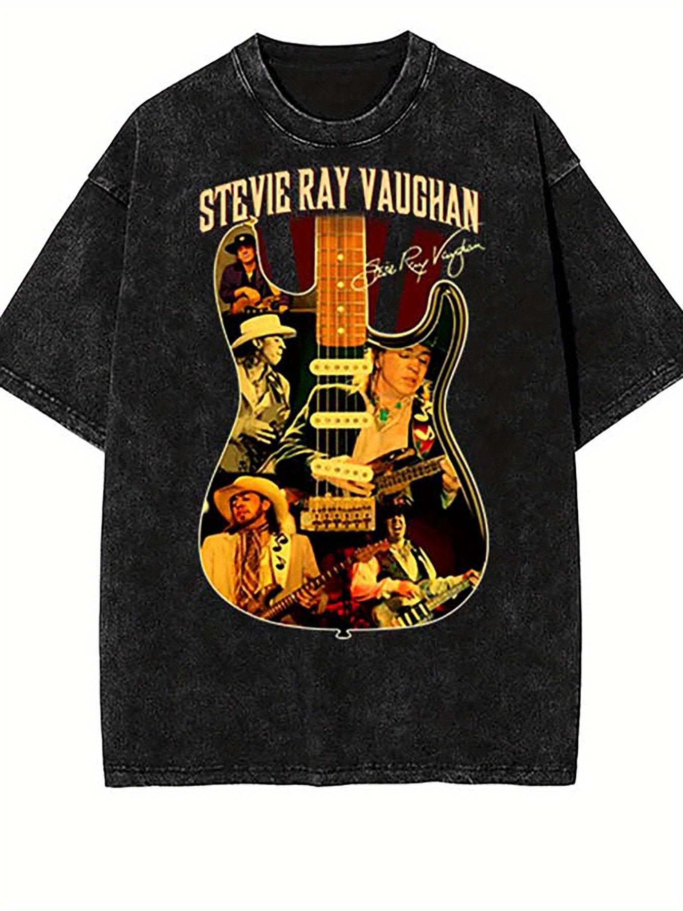 Stevie Ray Vaughan T-shirt, American Musician Shirt, Stevie Ray Vaughan Live Alive Tour T-Shirt 333952 vintage washed distressed batik thickened funny Men’s Short Sleeve Graphic T-shirt PR - Premium  from Lizard Vigilante - Just $30.99! Shop now at Lizard Vigilante