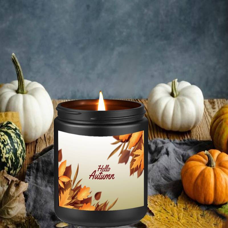 1Pc Scented Candle 5. 3Oz Soy Wax Hello Autumn Gifts For Women Men Mom Dad Grandma Friend Coworker Nurse Teacher Mentor Dentist Worker Pastor Boss Manager Autumn Harvest Festival Thanksgiving Unique Funny Special Trendy Essen