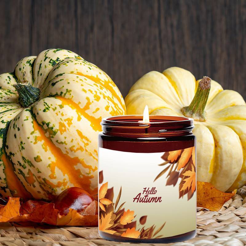 1Pc Scented Candle 5. 3Oz Soy Wax Hello Autumn Gifts For Women Men Mom Dad Grandma Friend Coworker Nurse Teacher Mentor Dentist Worker Pastor Boss Manager Autumn Harvest Festival Thanksgiving Unique Funny Special Trendy Essen