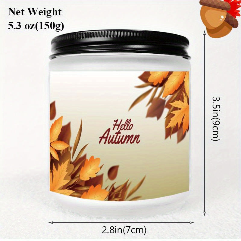 1Pc Scented Candle 5. 3Oz Soy Wax Hello Autumn Gifts For Women Men Mom Dad Grandma Friend Coworker Nurse Teacher Mentor Dentist Worker Pastor Boss Manager Autumn Harvest Festival Thanksgiving Unique Funny Special Trendy Essen