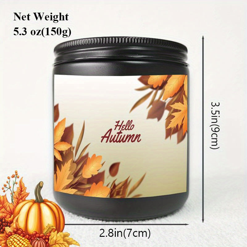 1Pc Scented Candle 5. 3Oz Soy Wax Hello Autumn Gifts For Women Men Mom Dad Grandma Friend Coworker Nurse Teacher Mentor Dentist Worker Pastor Boss Manager Autumn Harvest Festival Thanksgiving Unique Funny Special Trendy Essen