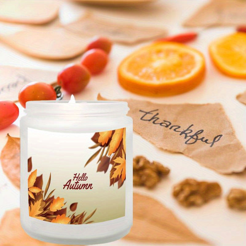 1Pc Scented Candle 5. 3Oz Soy Wax Hello Autumn Gifts For Women Men Mom Dad Grandma Friend Coworker Nurse Teacher Mentor Dentist Worker Pastor Boss Manager Autumn Harvest Festival Thanksgiving Unique Funny Special Trendy Essen