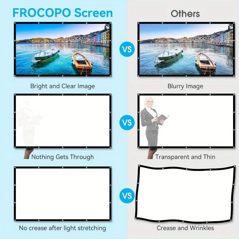 120-Inch Portable Projector Screen | Foldable and Anti-Crease - Premium projector screen from Lizard Vigilante - Just $26.99! Shop now at Lizard Vigilante