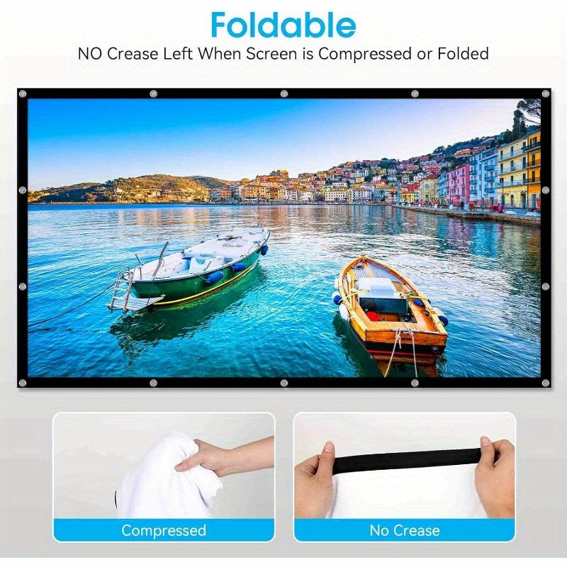 120-Inch Portable Projector Screen | Foldable and Anti-Crease - Premium projector screen from Lizard Vigilante - Just $26.99! Shop now at Lizard Vigilante