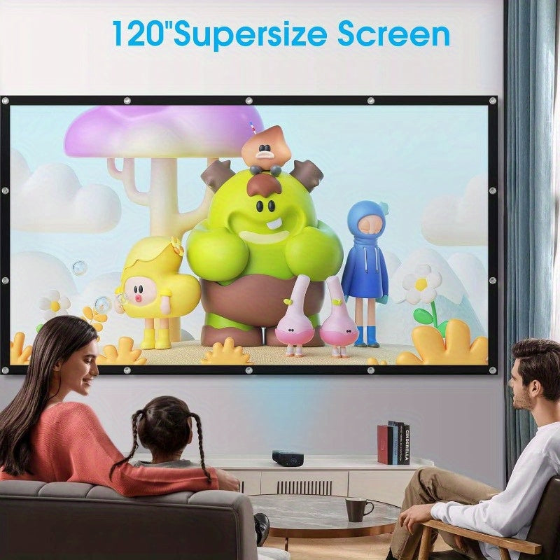 120-Inch Portable Projector Screen | Foldable and Anti-Crease - Premium projector screen from Lizard Vigilante - Just $26.99! Shop now at Lizard Vigilante