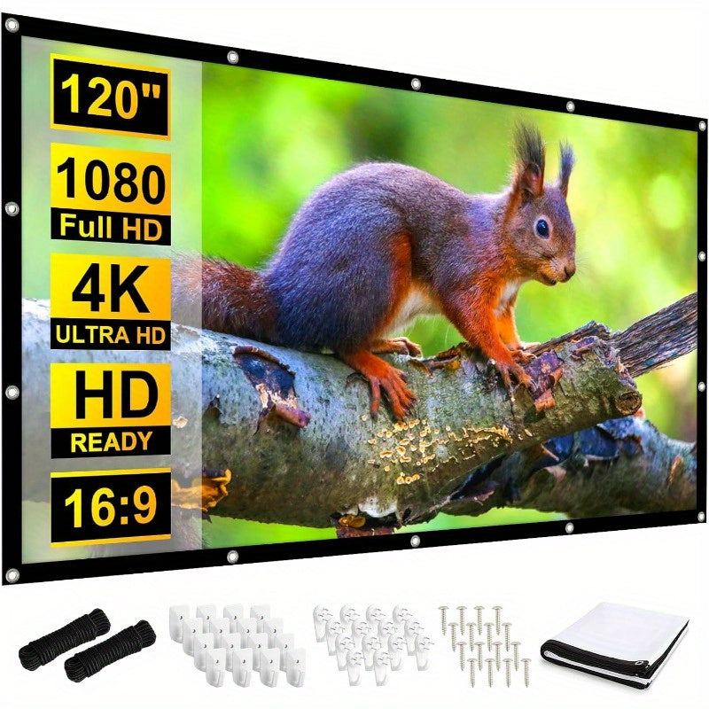 120-Inch Portable Projector Screen | Foldable and Anti-Crease - Premium projector screen from Lizard Vigilante - Just $26.99! Shop now at Lizard Vigilante