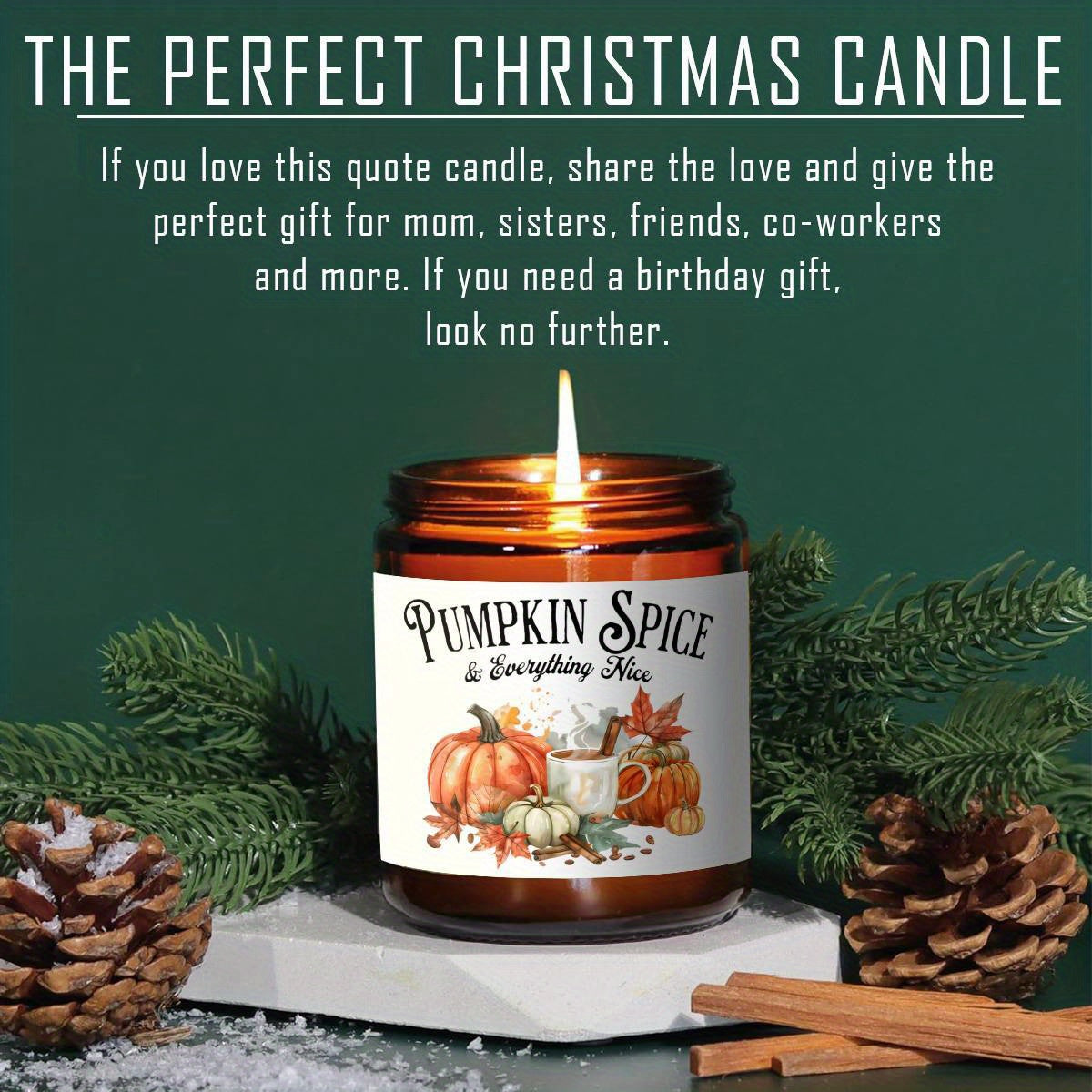 Hello Autumn Scented Candle Fall Themed Orange Terracotta Burnt Rustic Farmhouse September October Harvest Thanksgiving Day Decoration Gift Idea for Home Women Woman Hostess Men Friends Her Mom Wife Grandma Cute Item E