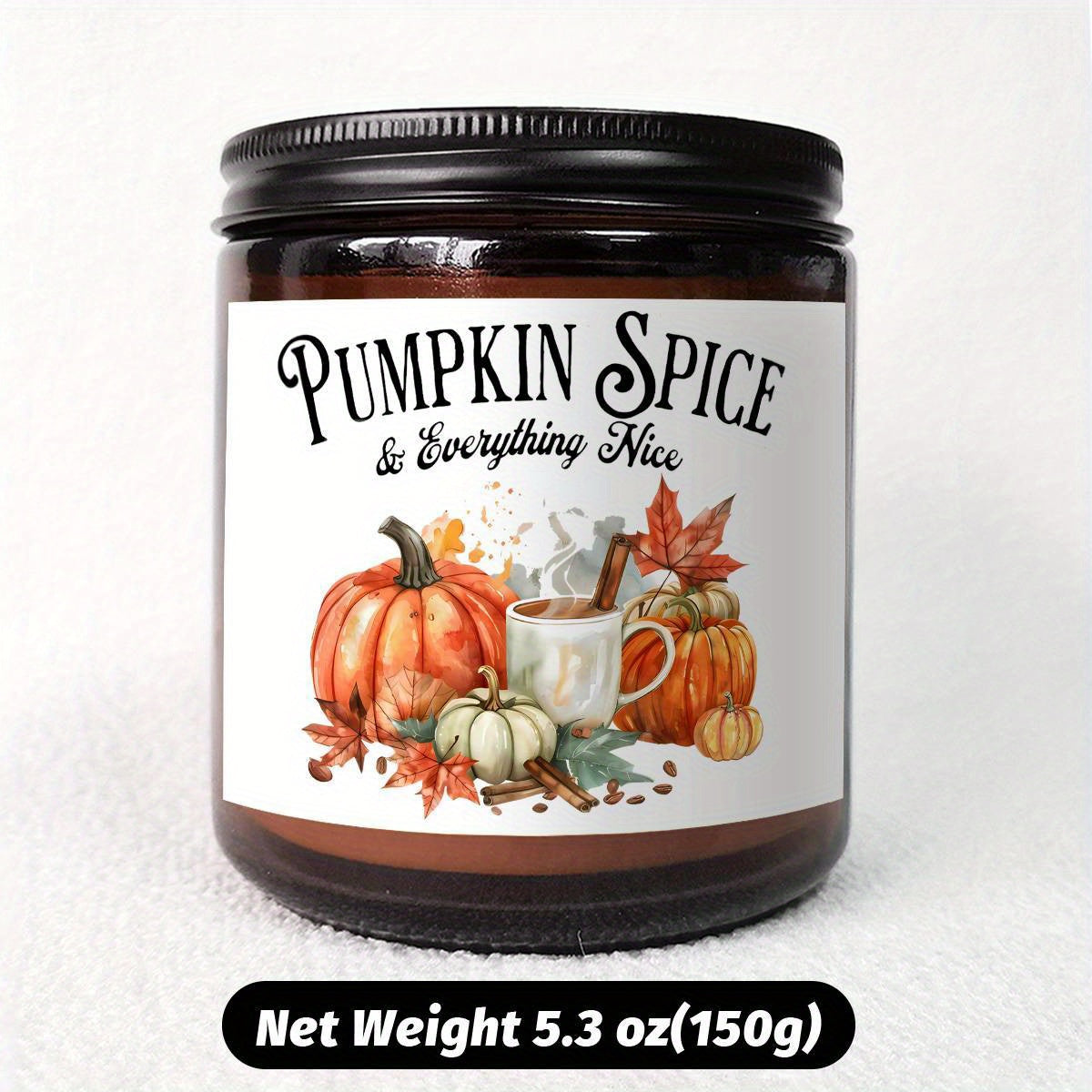 Hello Autumn Scented Candle Fall Themed Orange Terracotta Burnt Rustic Farmhouse September October Harvest Thanksgiving Day Decoration Gift Idea for Home Women Woman Hostess Men Friends Her Mom Wife Grandma Cute Item E