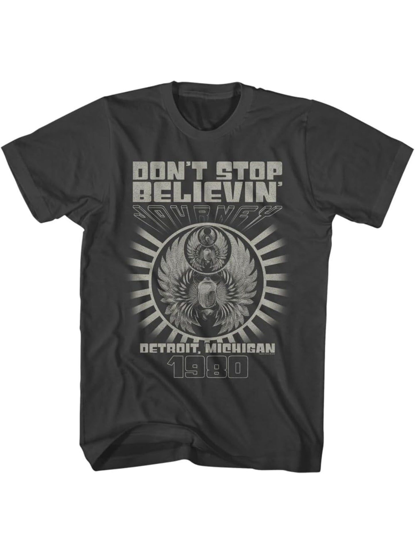 Journey Don't Stop Believin' Detroit '80 Adult Short Sleeve T Shirt Vintage Style 80s Music Graphic Tees Rock Band T-shirts - Premium  from Lizard Vigilante - Just $22.99! Shop now at Lizard Vigilante