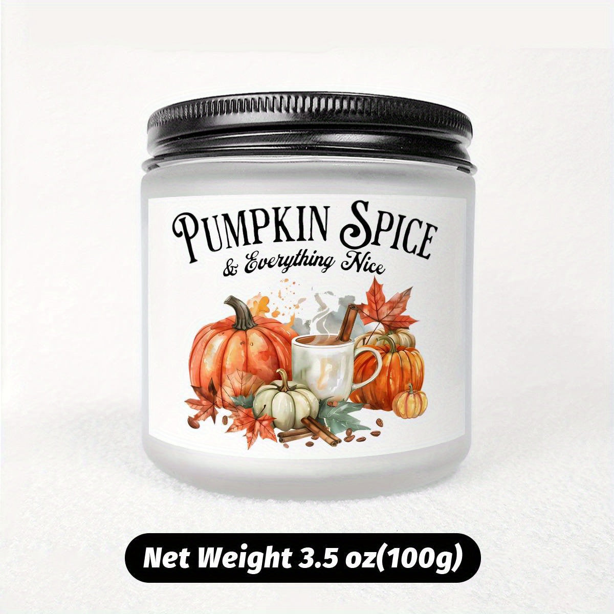 Pumpkin Spice Scented Candle - Glass Jar Aromatherapy Candle with Essential Oils, Smoke-Free, Ideal for Fall Harvest & Thanksgiving Centerpiece Decoration, Hostess Gift for Autumn Season