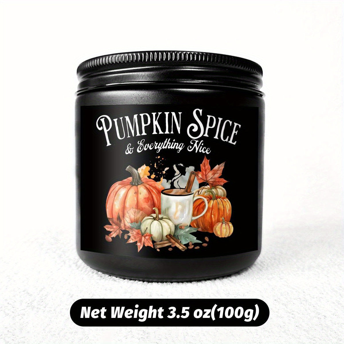 Pumpkin Spice Scented Candle - Glass Jar Aromatherapy Candle with Essential Oils, Smoke-Free, Ideal for Fall Harvest & Thanksgiving Centerpiece Decoration, Hostess Gift for Autumn Season