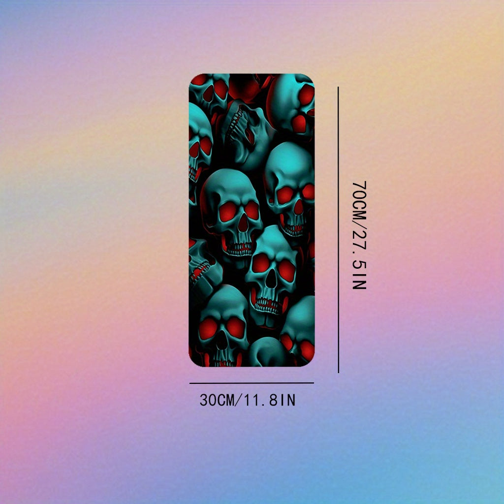 Large Extended Gaming Mouse Pad with Skull Design, Non-Slip Rubber Base, Stitched Edges, Waterproof, Thick Oversized Desk Mat for Esports, Study, Office - Washable Material, Durable 1PC