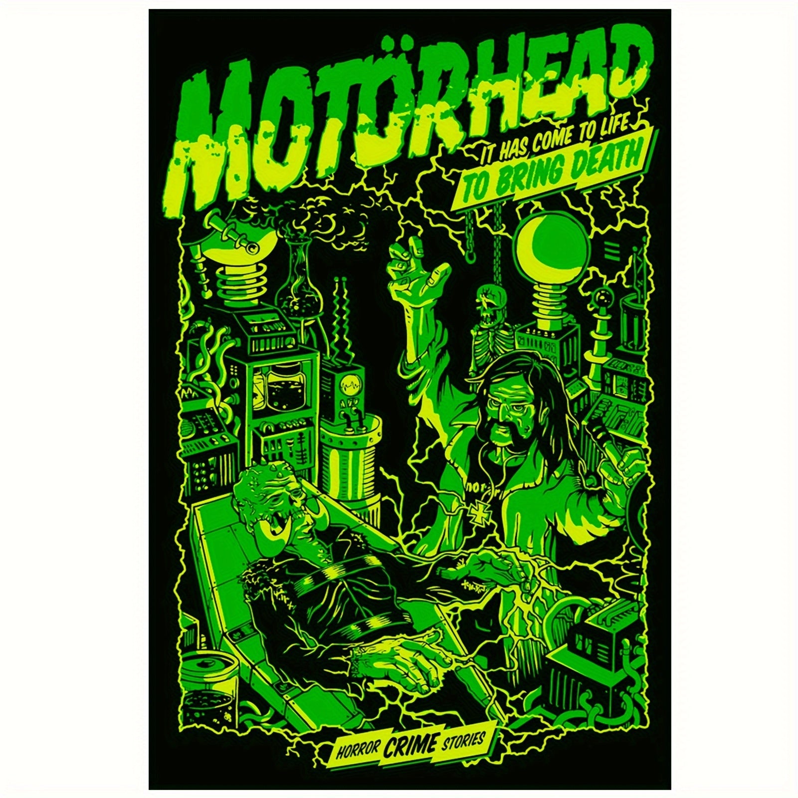 Motorhead 12x18" Canvas Art Print – Frameless Wall Decor for Music Lovers, Halloween Vibes & Unique Gift Idea - Premium canvas print from Lizard Vigilante - Just $19.99! Shop now at Lizard Vigilante