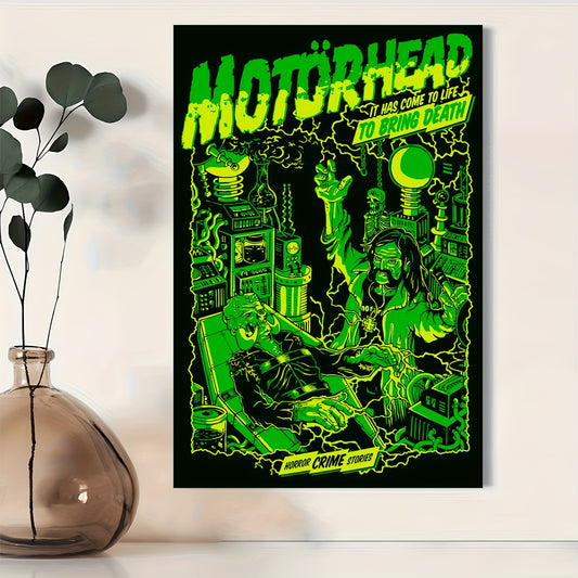 Motorhead 12x18" Canvas Art Print – Frameless Wall Decor for Music Lovers, Halloween Vibes & Unique Gift Idea - Premium canvas print from Lizard Vigilante - Just $19.99! Shop now at Lizard Vigilante