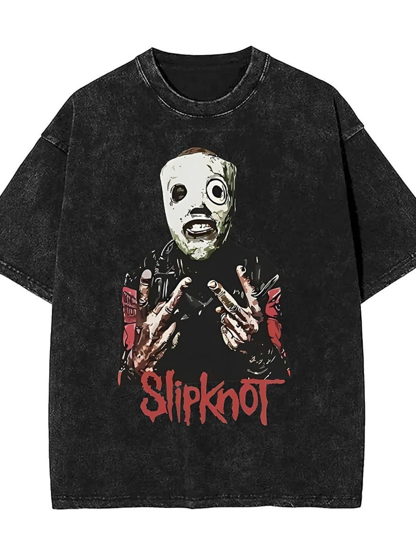 EWHT-shirt American rock band wash t-shirt short-sleeved slipknot washed retro cotton men's and women's topsDG004 - Premium  from Lizard Vigilante - Just $30.99! Shop now at Lizard Vigilante