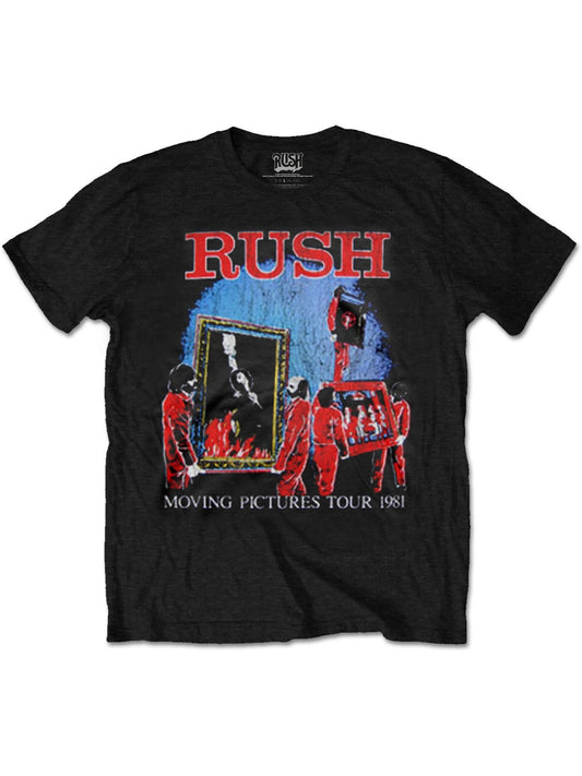 Rush Moving Pictures Tour Fashion graphic printed men's t-shirt, made of 100% pure cotton for comfortable casual wear, featuring eye-catching designs and high-quality short sleeves. - Premium  from Lizard Vigilante - Just $26.99! Shop now at Lizard Vigilante