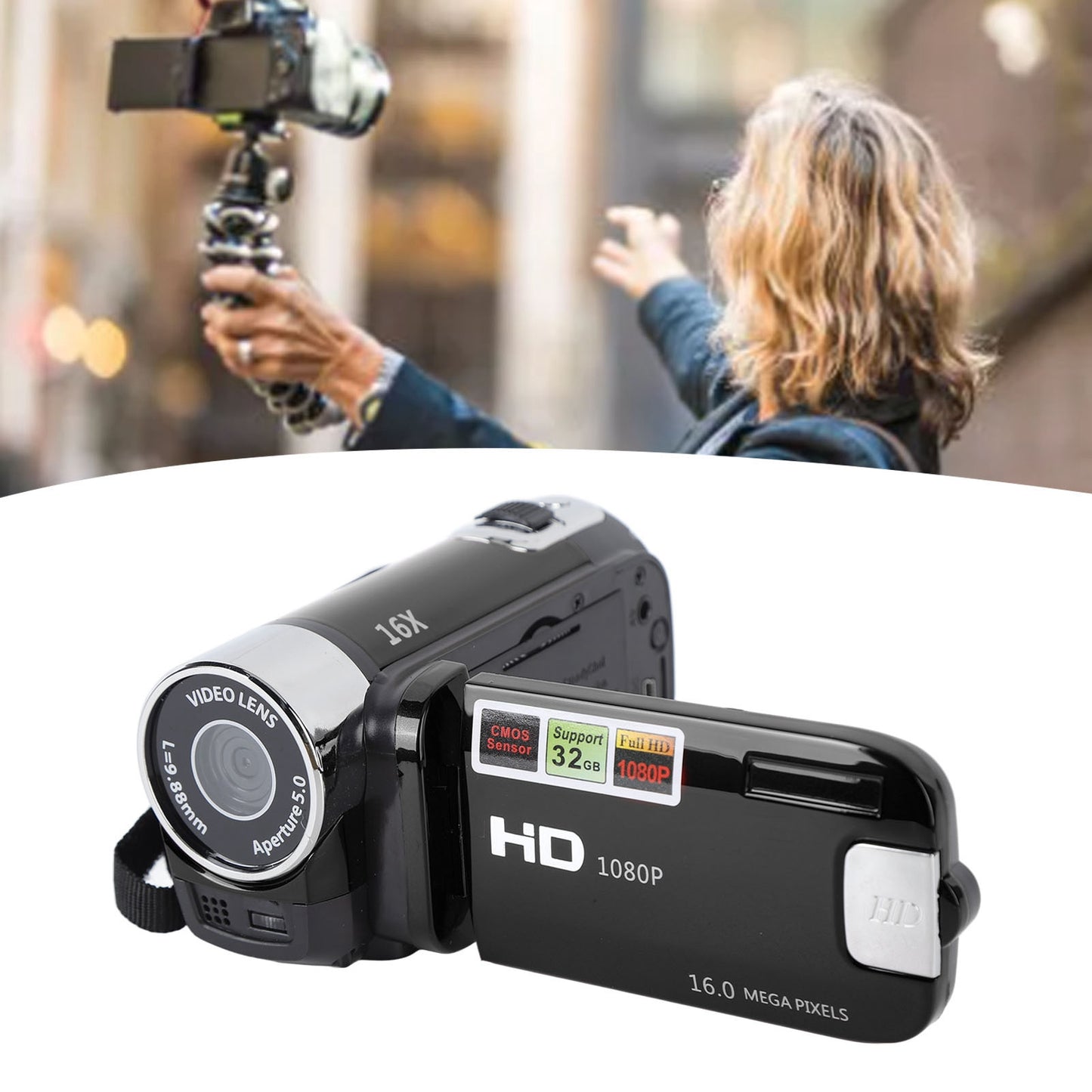 D90 4K Digital Camera with 16X Zoom & Swivel Screen – 2.7" HD Display, Built-In Battery Camcorder, Ideal for Photography & Video Recording - Premium video camera from Lizard Vigilante - Just $44.59! Shop now at Lizard Vigilante