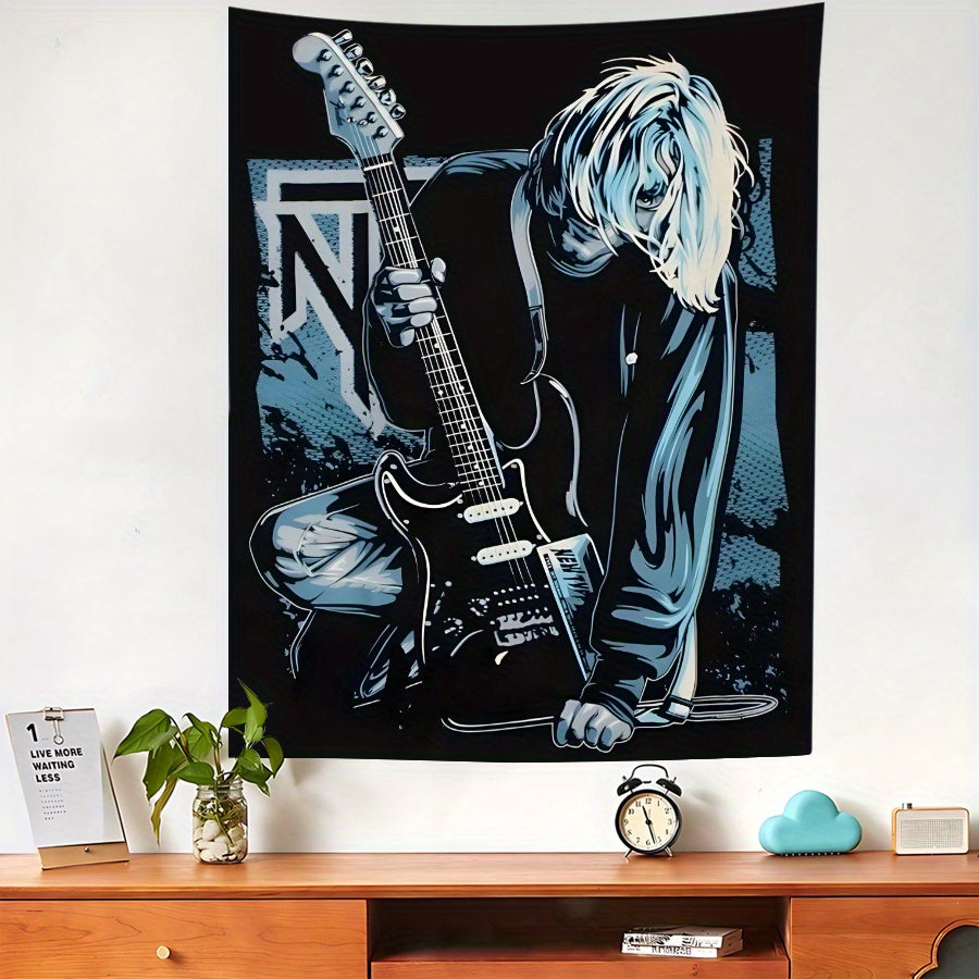 Rockstar Wall Tapestry – Bold Guitar Art Design, Premium Polyester Fabric, Versatile Decor for Music Lovers - Premium banner from Lizard Vigilante - Just $23.99! Shop now at Lizard Vigilante