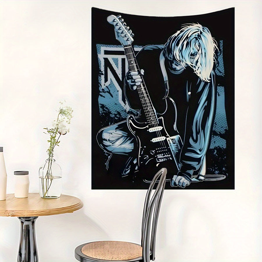 Rockstar Wall Tapestry – Bold Guitar Art Design, Premium Polyester Fabric, Versatile Decor for Music Lovers - Premium banner from Lizard Vigilante - Just $23.99! Shop now at Lizard Vigilante