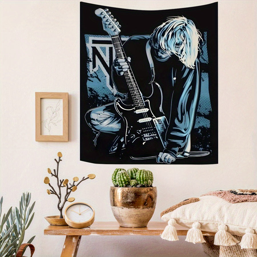 Rockstar Wall Tapestry – Bold Guitar Art Design, Premium Polyester Fabric, Versatile Decor for Music Lovers - Premium banner from Lizard Vigilante - Just $23.99! Shop now at Lizard Vigilante