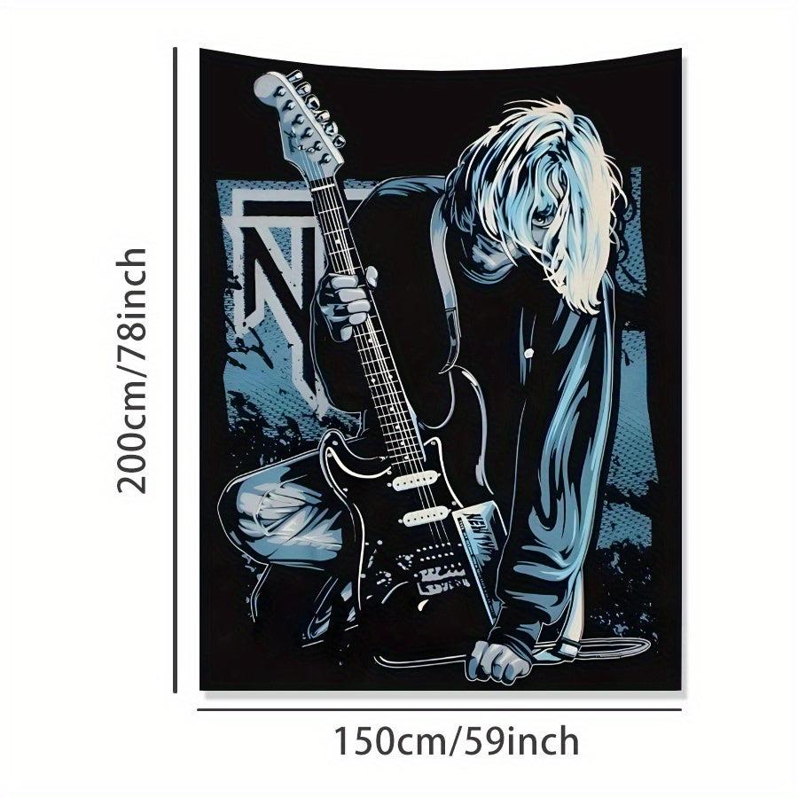 Rockstar Wall Tapestry – Bold Guitar Art Design, Premium Polyester Fabric, Versatile Decor for Music Lovers - Premium banner from Lizard Vigilante - Just $23.99! Shop now at Lizard Vigilante