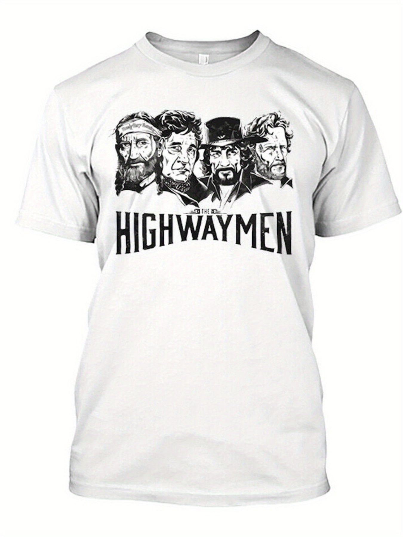 Band Legends Highwaymen Novel Tee- Comfortable Cotton Sports T-Shirt for Men with Printed Pattern- Unique Music-Inspired Design - Premium  from Lizard Vigilante - Just $26.99! Shop now at Lizard Vigilante