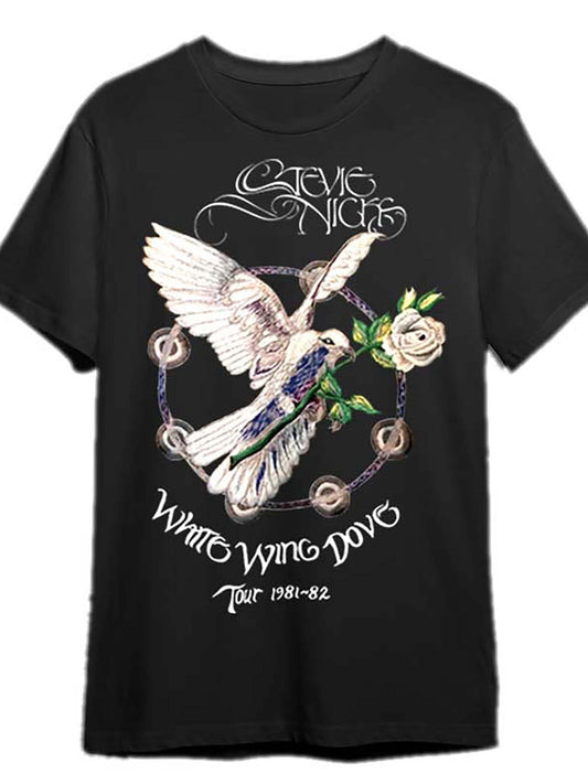 Stevie Nicks White Wing Pigeon Men's T-Shirt – Comfortable & Breathable Outdoor Band Music Tee - Premium T-shirt from Lizard Vigilante - Just $26.88! Shop now at Lizard Vigilante