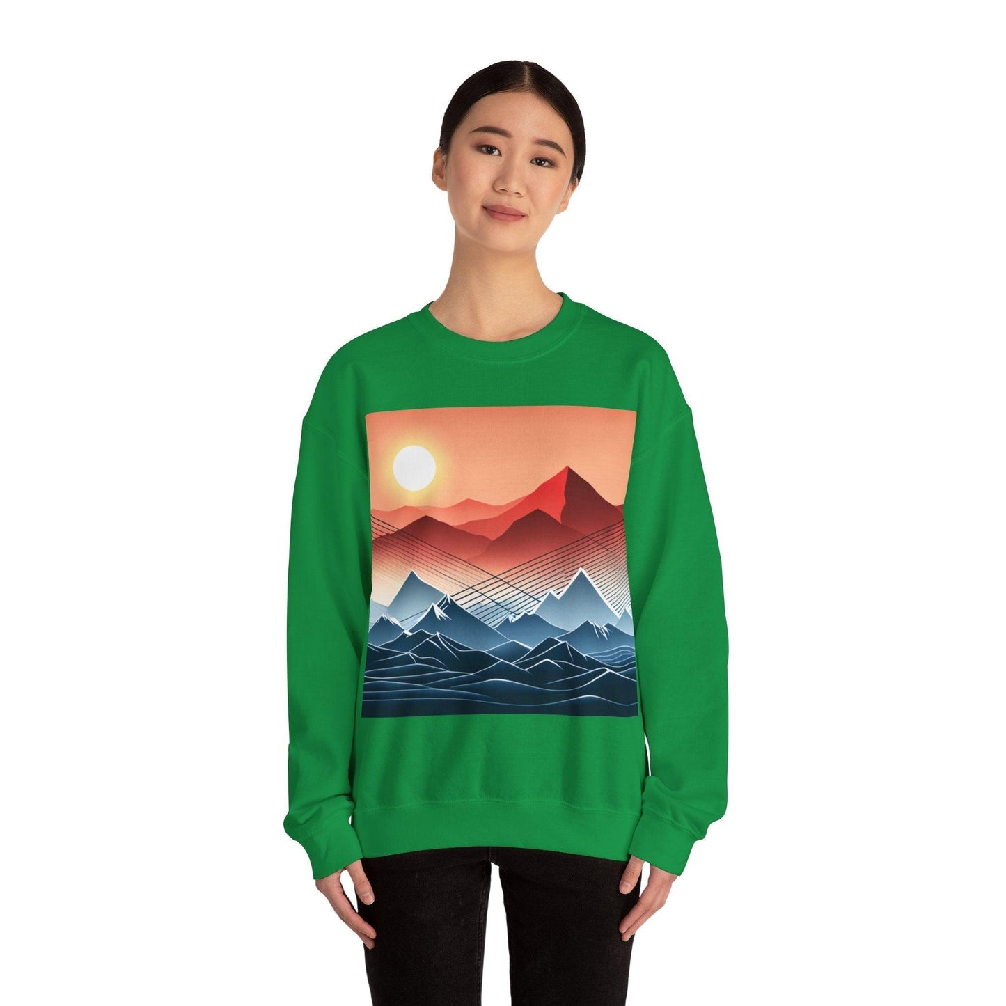 Mountain Line Art Unisex Heavy Blend™ Crewneck Sweatshirt - Lizard Vigilante