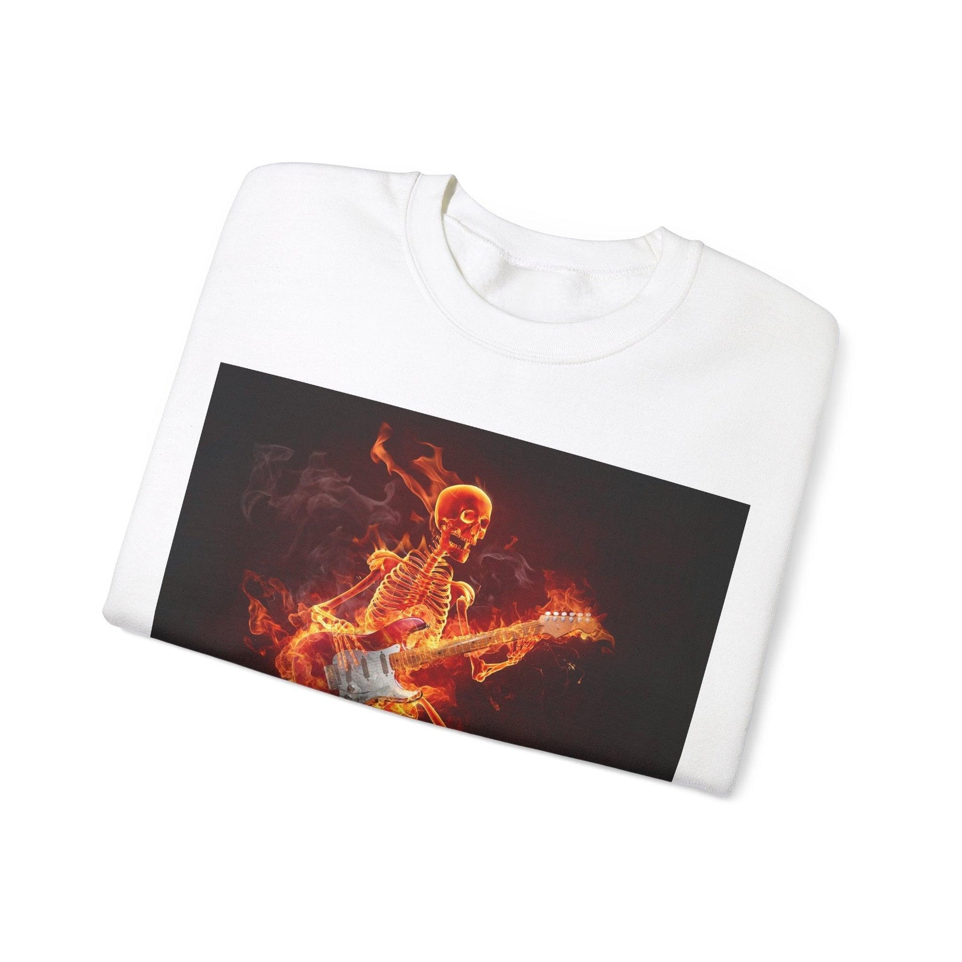 Fiery Guitarist Unisex Heavy Blend™ Crewneck Sweatshirt - Lizard Vigilante