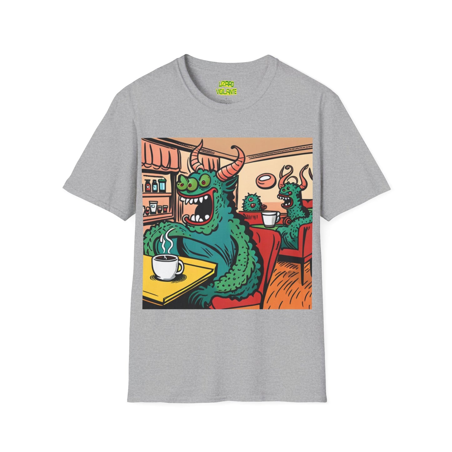 Lizard Vigilante Premium Coffee Monsters Unisex Softstyle T-Shirt - Lizard Vigilante