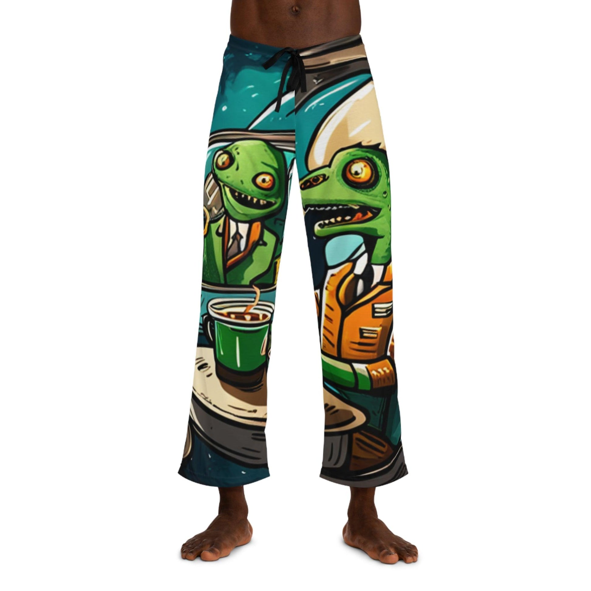 Lizard Vigilante Premium Coffee Break Pod Men's Pajama Pants - Premium All Over Prints from Printify - Just $47.19! Shop now at Lizard Vigilante