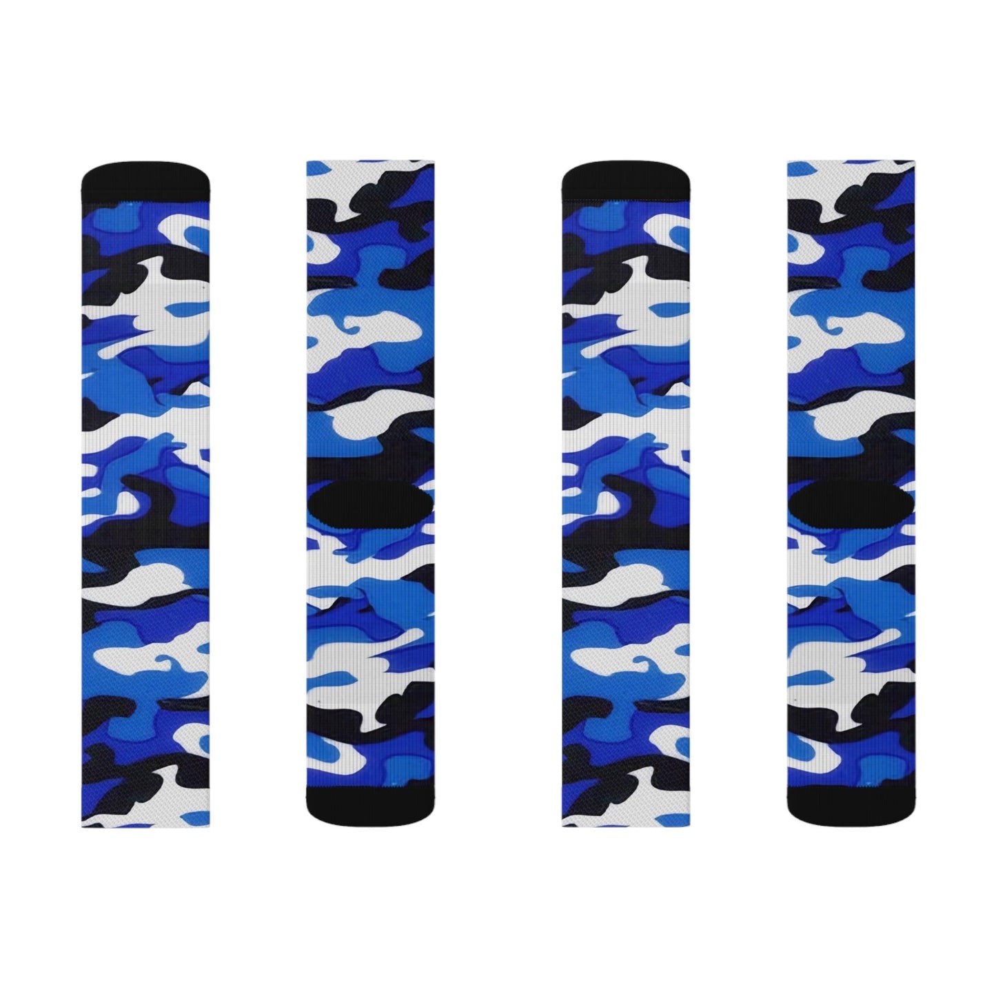 Blue Black White Grey Camo Sublimation Socks - Lizard Vigilante